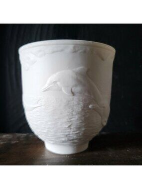 Lladro Collectors Society 1998 Dolphins At Play Votive Candle Holder Porcelain